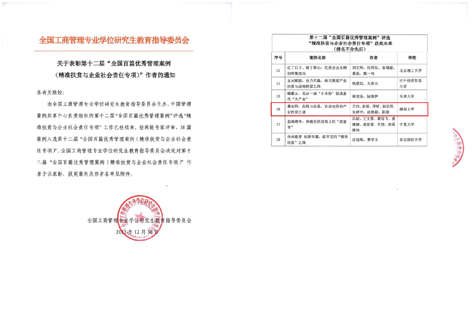 走進中國MBA課堂！惠農網獲評第十二屆“全國百篇優秀管理案例”